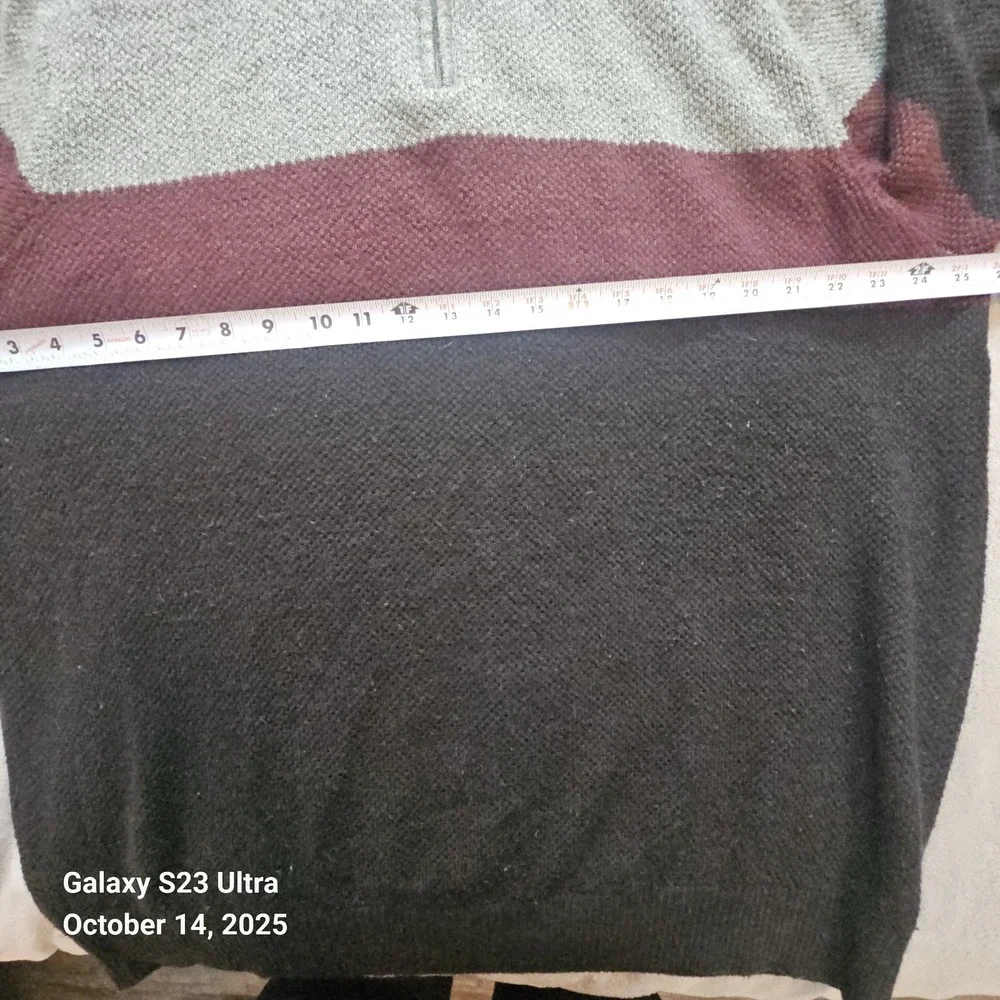 Dockers 1/4 Zip Knit Sweater Mens Size 2XL XXL Gray Red‎ Black Colorblock